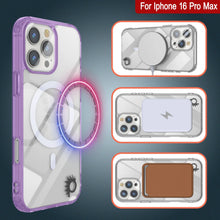 Load image into Gallery viewer, Punkcase iPhone 16 Pro Max Magnetic Wireless Charging Case [ClearMag Series][Purple]

