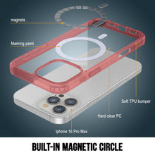 Load image into Gallery viewer, Punkcase iPhone 16 Pro Max Magnetic Wireless Charging Case [ClearMag Series][Red]
