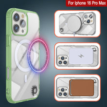Load image into Gallery viewer, Punkcase iPhone 16 Pro Max Magnetic Wireless Charging Case [ClearMag Series][Green]
