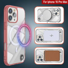 Load image into Gallery viewer, Punkcase iPhone 16 Pro Max Magnetic Wireless Charging Case [ClearMag Series][Red]
