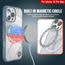 Load image into Gallery viewer, Punkcase iPhone 16 Pro Max Magnetic Wireless Charging Case [ClearMag Series][Navy]
