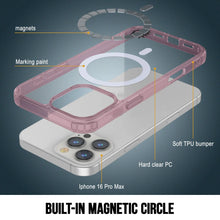 Load image into Gallery viewer, Punkcase iPhone 16 Pro Max Magnetic Wireless Charging Case [ClearMag Series][Rose]
