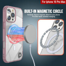 Load image into Gallery viewer, Punkcase iPhone 16 Pro Max Magnetic Wireless Charging Case [ClearMag Series][Rose]
