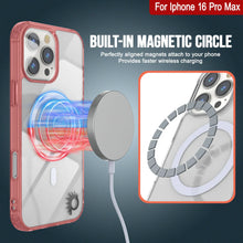 Load image into Gallery viewer, Punkcase iPhone 16 Pro Max Magnetic Wireless Charging Case [ClearMag Series][Red]

