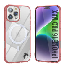 Load image into Gallery viewer, Punkcase iPhone 16 Pro Max Magnetic Wireless Charging Case [ClearMag Series][Red]
