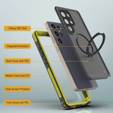 Load image into Gallery viewer, Galaxy S25 Ultra Waterproof Case [Kickstud 2.0 Series] Protective IP68 Cover W/Screen Protector &amp; Kickstand [Yellow]
