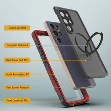Load image into Gallery viewer, Galaxy S25 Ultra Waterproof Case [Kickstud 2.0 Series] Protective IP68 Cover W/Screen Protector &amp; Kickstand [Red]
