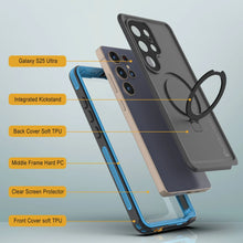 Load image into Gallery viewer, Galaxy S25 Ultra Waterproof Case [Kickstud 2.0 Series] Protective IP68 Cover W/Screen Protector &amp; Kickstand [Blue]
