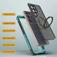 Load image into Gallery viewer, Galaxy S25 Ultra Waterproof Case [Kickstud 2.0 Series] Protective IP68 Cover W/Screen Protector &amp; Kickstand [Teal]

