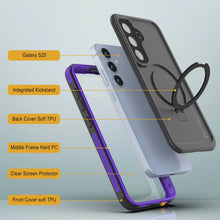 Load image into Gallery viewer, Galaxy S25 Waterproof Case [Kickstud 2.0 Series] Protective IP68 Cover W/Screen Protector &amp; Kickstand [Purple]
