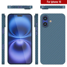 Load image into Gallery viewer, Punkcase iPhone 16 Carbon Fiber Case [AramidShield Series] Ultra Slim &amp; Light Kevlar [Blue]

