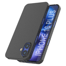 Load image into Gallery viewer, Punkcase iPhone 16 Plus Carbon Fiber Case [AramidShield Series] Ultra Slim &amp; Light Kevlar [Black]

