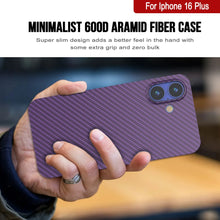 Load image into Gallery viewer, Punkcase iPhone 16 Plus Carbon Fiber Case [AramidShield Series] Ultra Slim &amp; Light Kevlar [Purple]
