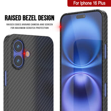 Load image into Gallery viewer, Punkcase iPhone 16 Plus Carbon Fiber Case [AramidShield Series] Ultra Slim &amp; Light Kevlar [Black]

