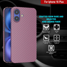 Load image into Gallery viewer, Punkcase iPhone 16 Plus Carbon Fiber Case [AramidShield Series] Ultra Slim &amp; Light Kevlar [Pink]
