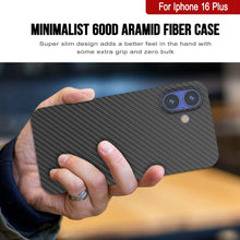 Load image into Gallery viewer, Punkcase iPhone 16 Plus Carbon Fiber Case [AramidShield Series] Ultra Slim &amp; Light Kevlar [Black]
