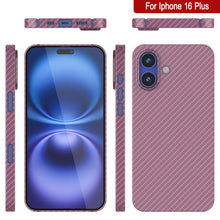 Load image into Gallery viewer, Punkcase iPhone 16 Plus Carbon Fiber Case [AramidShield Series] Ultra Slim &amp; Light Kevlar [Pink]
