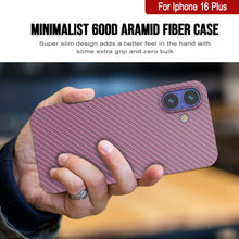 Load image into Gallery viewer, Punkcase iPhone 16 Plus Carbon Fiber Case [AramidShield Series] Ultra Slim &amp; Light Kevlar [Pink]

