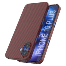 Load image into Gallery viewer, Punkcase iPhone 16 Plus Carbon Fiber Case [AramidShield Series] Ultra Slim &amp; Light Kevlar [Red]
