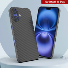 Load image into Gallery viewer, Punkcase iPhone 16 Plus Carbon Fiber Case [AramidShield Series] Ultra Slim &amp; Light Kevlar [Black]
