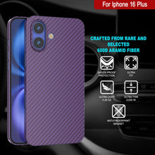 Load image into Gallery viewer, Punkcase iPhone 16 Plus Carbon Fiber Case [AramidShield Series] Ultra Slim &amp; Light Kevlar [Purple]
