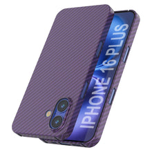 Load image into Gallery viewer, Punkcase iPhone 16 Plus Carbon Fiber Case [AramidShield Series] Ultra Slim &amp; Light Kevlar [Purple]
