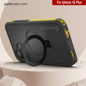 iPhone 16 Plus Waterproof Case [Kickstud 2.0 Series] Protective IP68 Cover W/Screen Protector & Kickstand (Yellow)