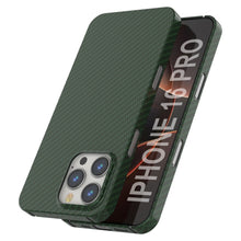 Load image into Gallery viewer, Punkcase iPhone 16 Pro Carbon Fiber Case [AramidShield Series] Ultra Slim &amp; Light Kevlar [Green]
