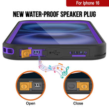 Load image into Gallery viewer, iPhone 16 Waterproof Case [Kickstud 2.0 Series] Protective IP68 Cover W/Screen Protector &amp; Kickstand [Purple]
