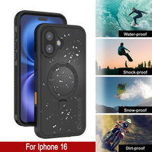 Load image into Gallery viewer, iPhone 16 Waterproof Case [Kickstud 2.0 Series] Protective IP68 Cover W/Screen Protector &amp; Kickstand [Black]
