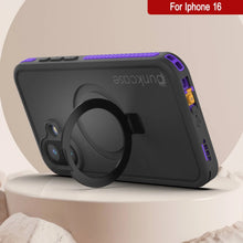 Load image into Gallery viewer, iPhone 16 Waterproof Case [Kickstud 2.0 Series] Protective IP68 Cover W/Screen Protector &amp; Kickstand [Purple]
