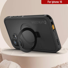 Load image into Gallery viewer, iPhone 16 Waterproof Case [Kickstud 2.0 Series] Protective IP68 Cover W/Screen Protector &amp; Kickstand [Black]
