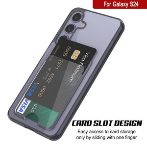 Galaxy S24 Card Holder Case [Crystal CardSlot Series] [Slim Fit] [Black]