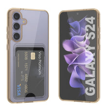 Load image into Gallery viewer, Galaxy S24 Card Holder Case [Crystal CardSlot Series] [Slim Fit] [Orange]
