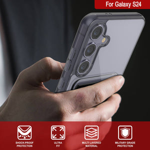 Galaxy S24 Card Holder Case [Crystal CardSlot Series] [Slim Fit] [Black]