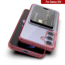 Load image into Gallery viewer, Galaxy S24 Card Holder Case [Crystal CardSlot Series] [Slim Fit] [Red]
