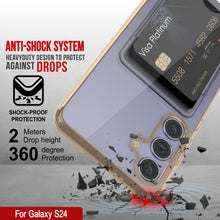 Load image into Gallery viewer, Galaxy S24 Card Holder Case [Crystal CardSlot Series] [Slim Fit] [Orange]
