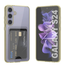 Load image into Gallery viewer, Galaxy S24 Card Holder Case [Crystal CardSlot Series] [Slim Fit] [Yellow]
