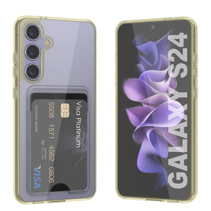Galaxy S24 Card Holder Case [Crystal CardSlot Series] [Slim Fit] [Yellow]