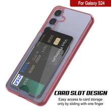 Load image into Gallery viewer, Galaxy S24 Card Holder Case [Crystal CardSlot Series] [Slim Fit] [Red]
