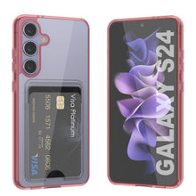 Load image into Gallery viewer, Galaxy S24 Card Holder Case [Crystal CardSlot Series] [Slim Fit] [Red]
