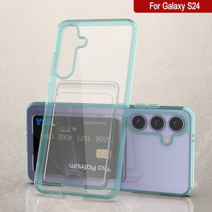 Galaxy S24 Card Holder Case [Crystal CardSlot Series] [Slim Fit] [Teal]