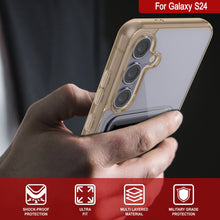 Load image into Gallery viewer, Galaxy S24 Card Holder Case [Crystal CardSlot Series] [Slim Fit] [Orange]
