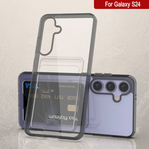Galaxy S24 Card Holder Case [Crystal CardSlot Series] [Slim Fit] [Black]