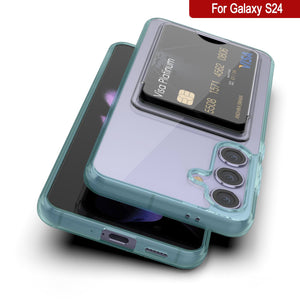 Galaxy S24 Card Holder Case [Crystal CardSlot Series] [Slim Fit] [Teal]
