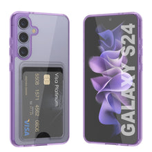 Load image into Gallery viewer, Galaxy S24 Card Holder Case [Crystal CardSlot Series] [Slim Fit] [Purple]
