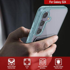 Galaxy S24 Card Holder Case [Crystal CardSlot Series] [Slim Fit] [Teal]