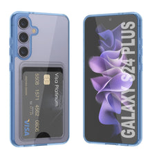 Load image into Gallery viewer, Galaxy S24 Plus Card Holder Case [Crystal CardSlot Series] [Slim Fit] [Blue]
