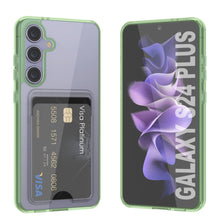 Load image into Gallery viewer, Galaxy S24 Plus Card Holder Case [Crystal CardSlot Series] [Slim Fit] [Green]
