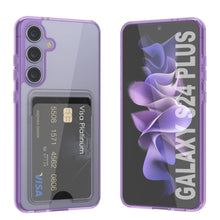 Load image into Gallery viewer, Galaxy S24 Plus Card Holder Case [Crystal CardSlot Series] [Slim Fit] [Purple]
